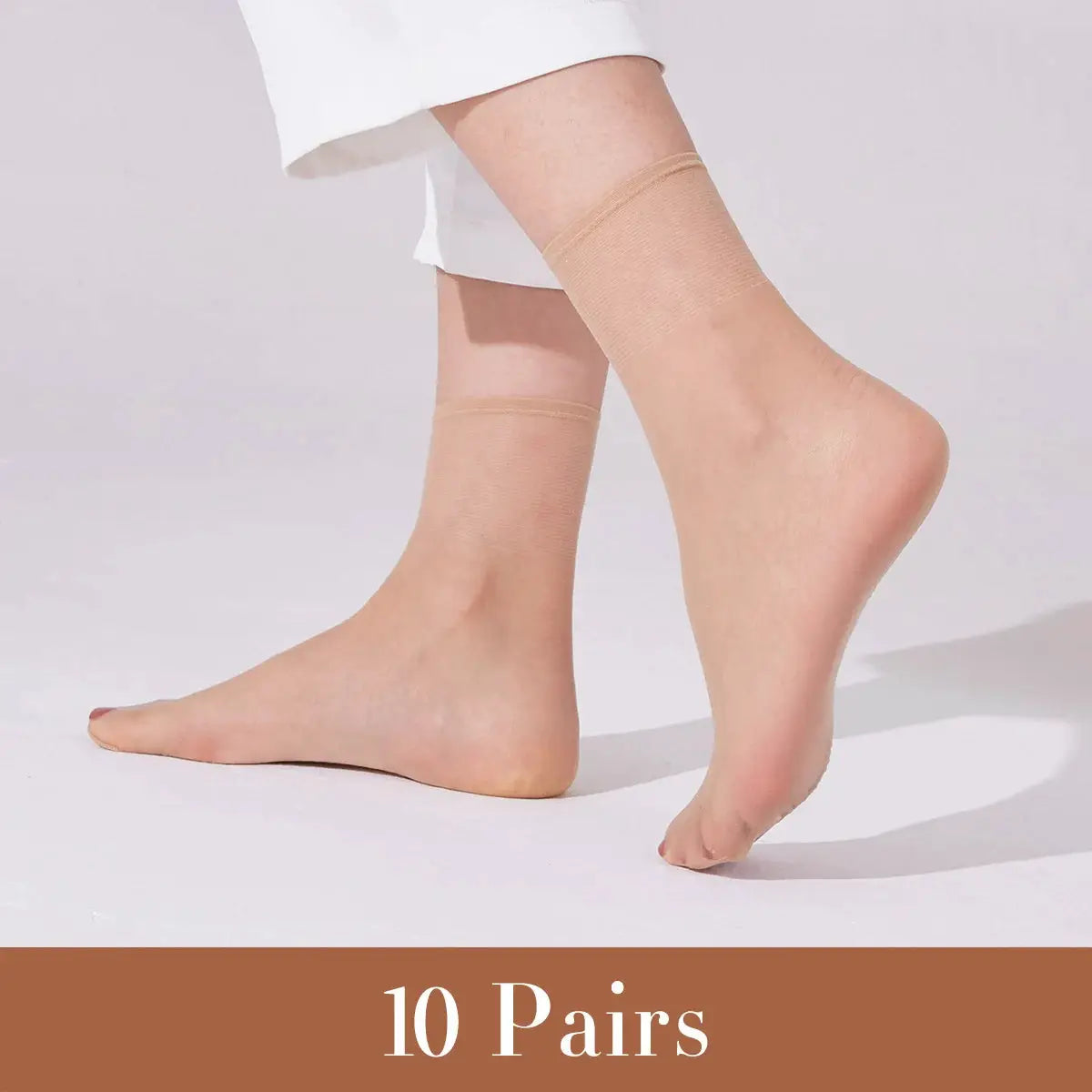 SilkSoft Ultra Thin Sheer Invisible Socks For Women 10 Pairs Breathable Elastane Nylon Blend Comfort