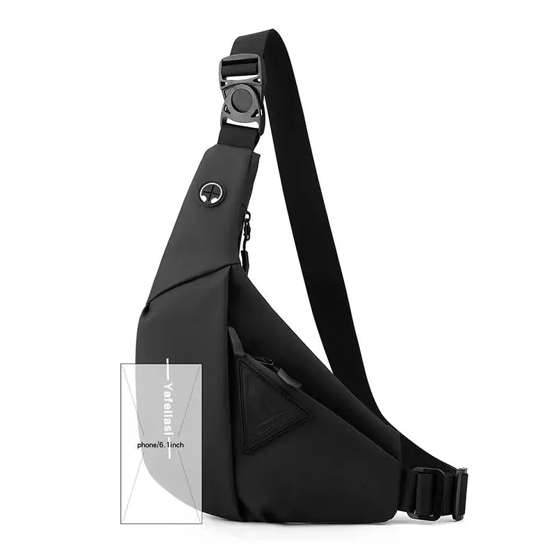 Sling chest bag Simples Market, black compact crossbody for men