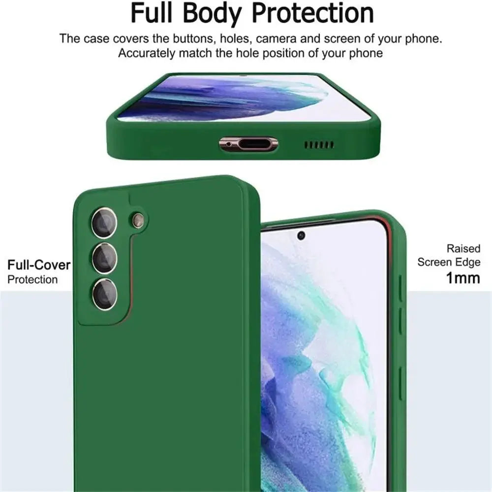Simples Market liquid silicone case for Samsung Galaxy in green with full-body protection