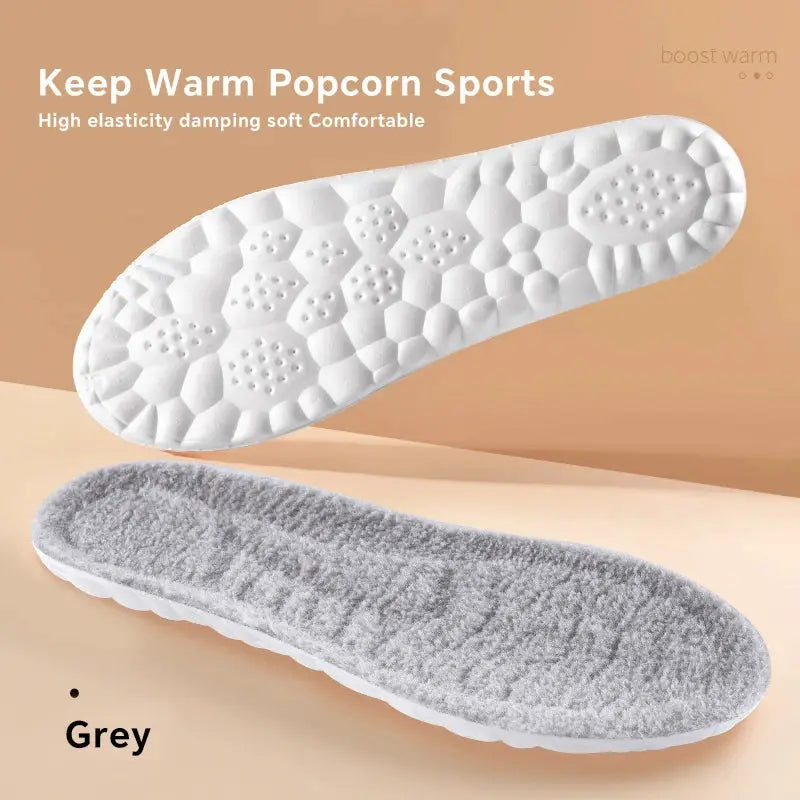 4D Cloud Technology Plush Thickened Winter Insoles For Warmth And Comfort Cashmere Softness And Cold Proof Foot Safety