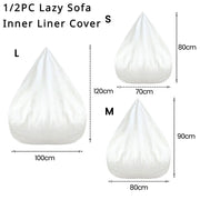 Simples Market 1/2pc sofa inner liner cover; white removable anti-fouling bean bag liner available in S, M, L sizes.