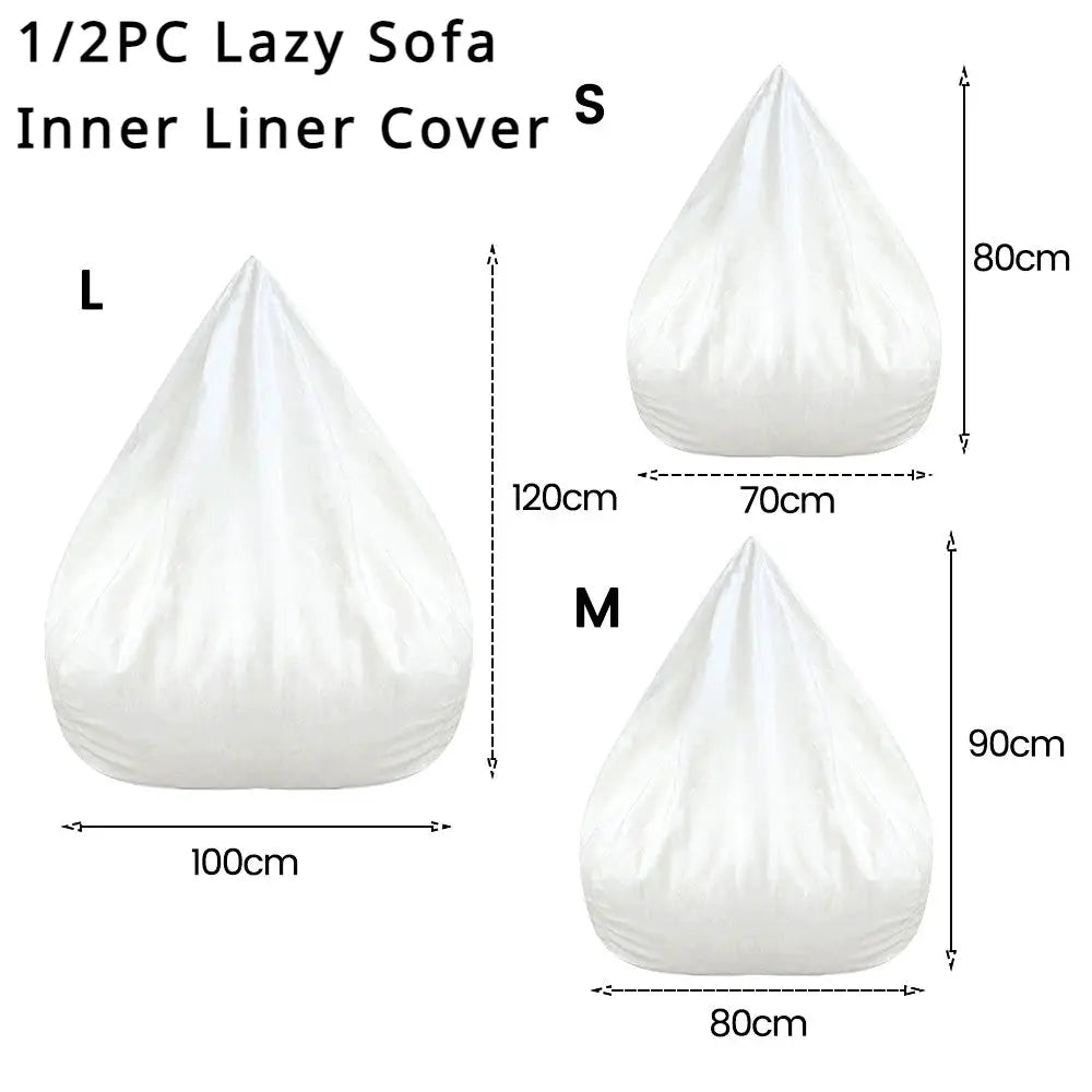 Simples Market 1/2pc sofa inner liner cover; white removable anti-fouling bean bag liner available in S, M, L sizes.