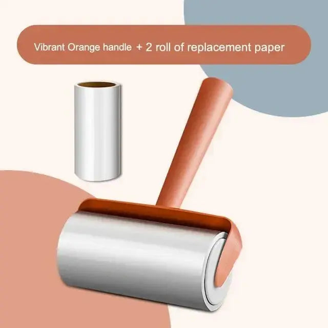 Simples Market tearable roll paper sticky roller brush with orange handle and replacement paper rolls