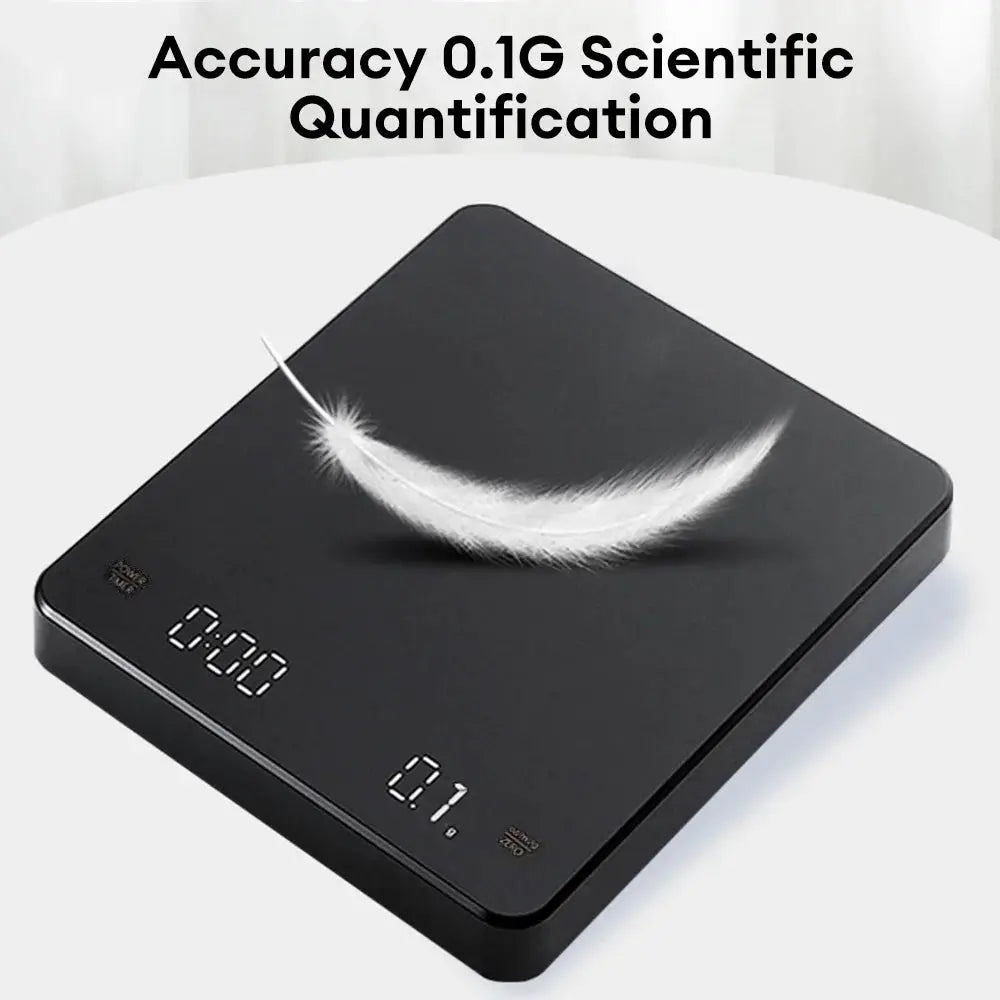 BaristaPro Digital Coffee Scale With Timer LED Screen 3kg Capacity 0.1g Precision USB