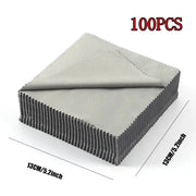 OptiGuard Eyeglasses Cleaning Cloths 5.12x5.12 Inches Microfiber Gray Brushed Set Of 10 20 30 Gentle Lens Cleaning