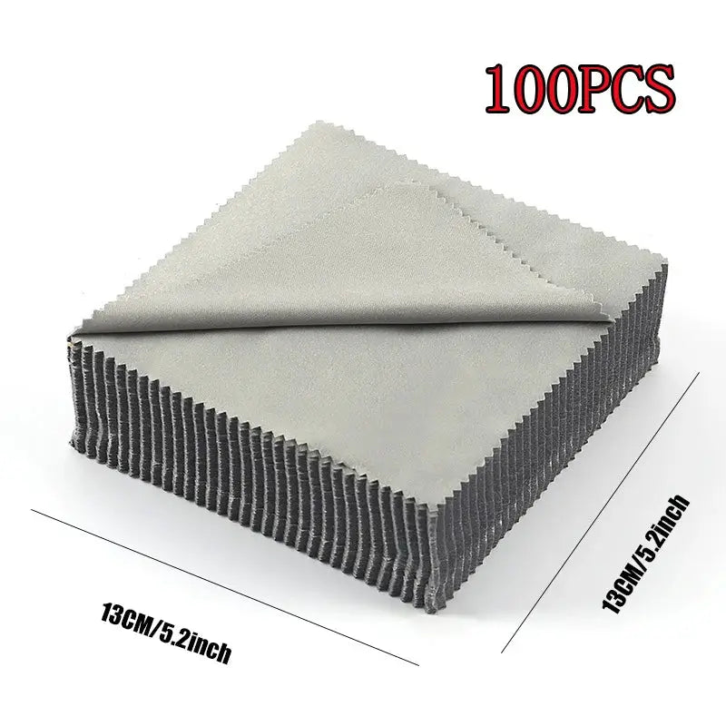 OptiGuard Eyeglasses Cleaning Cloths 5.12x5.12 Inches Microfiber Gray Brushed Set Of 10 20 30 Gentle Lens Cleaning