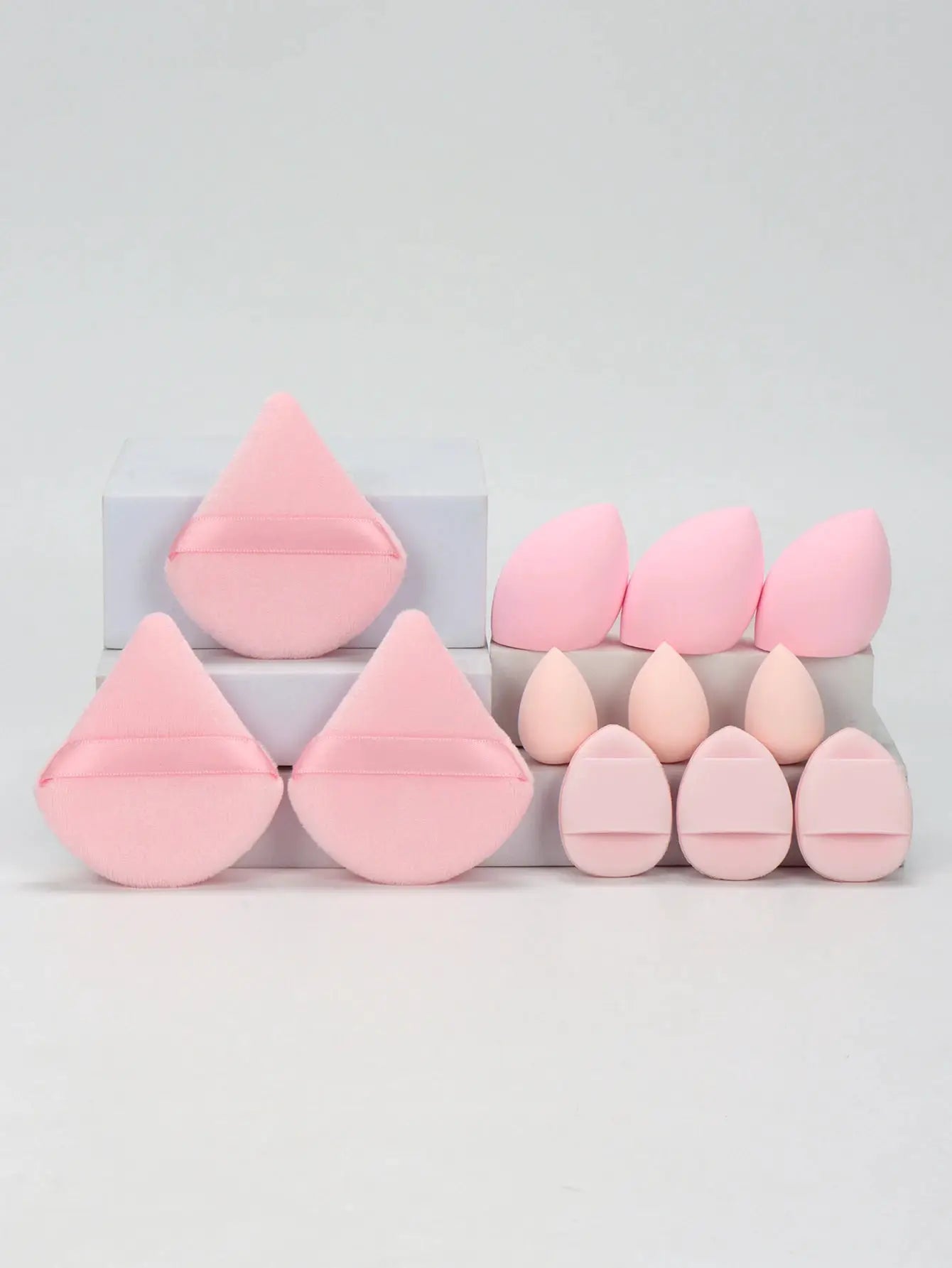 LuminaBeauty 12 Piece Makeup Sponge Set With Powder Puffs Mini Air Cushions Beauty Eggs And Sponges For Flawless Finish