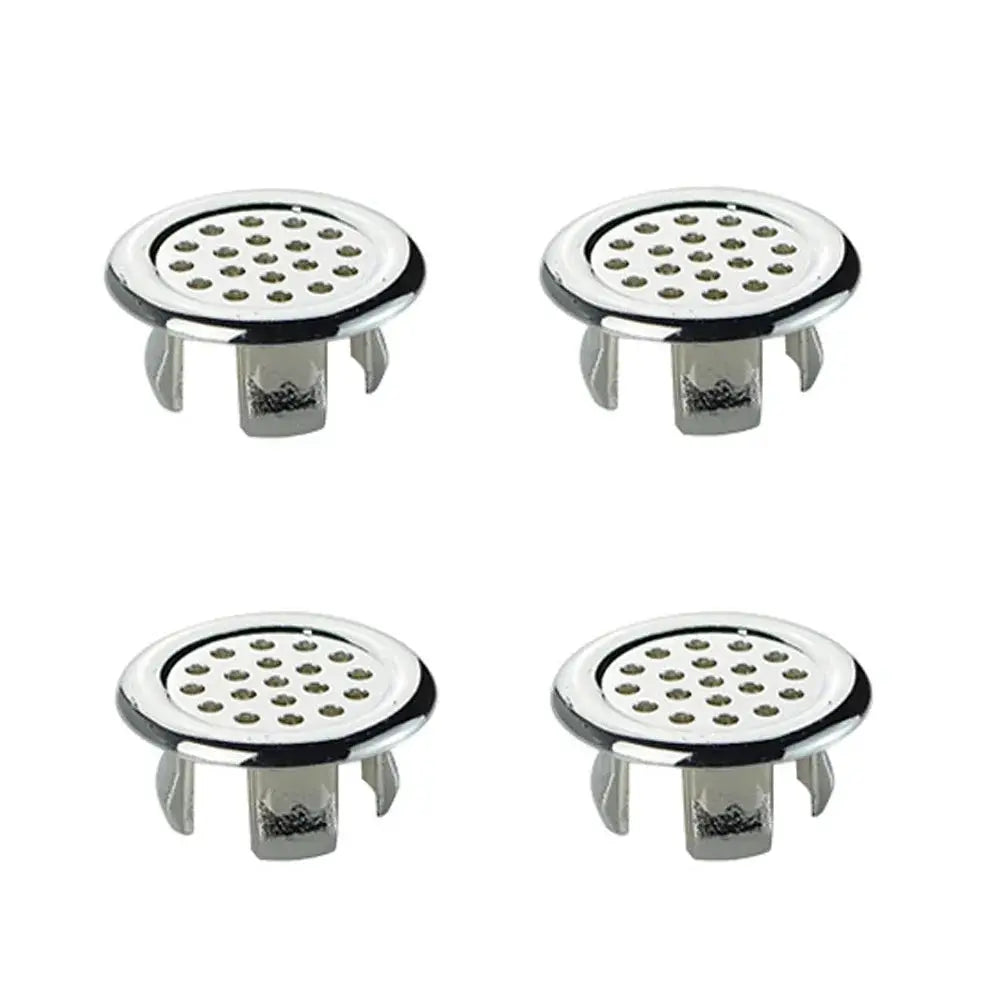 Simples Market 4-pack plastic sink overflow covers, round chrome finish with mounting clips