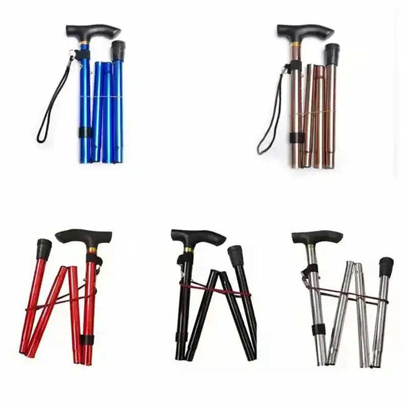 Outdoor Mountaineering Trekking Poles Five Section Telescopic Aluminum Alloy Hiking For Travel