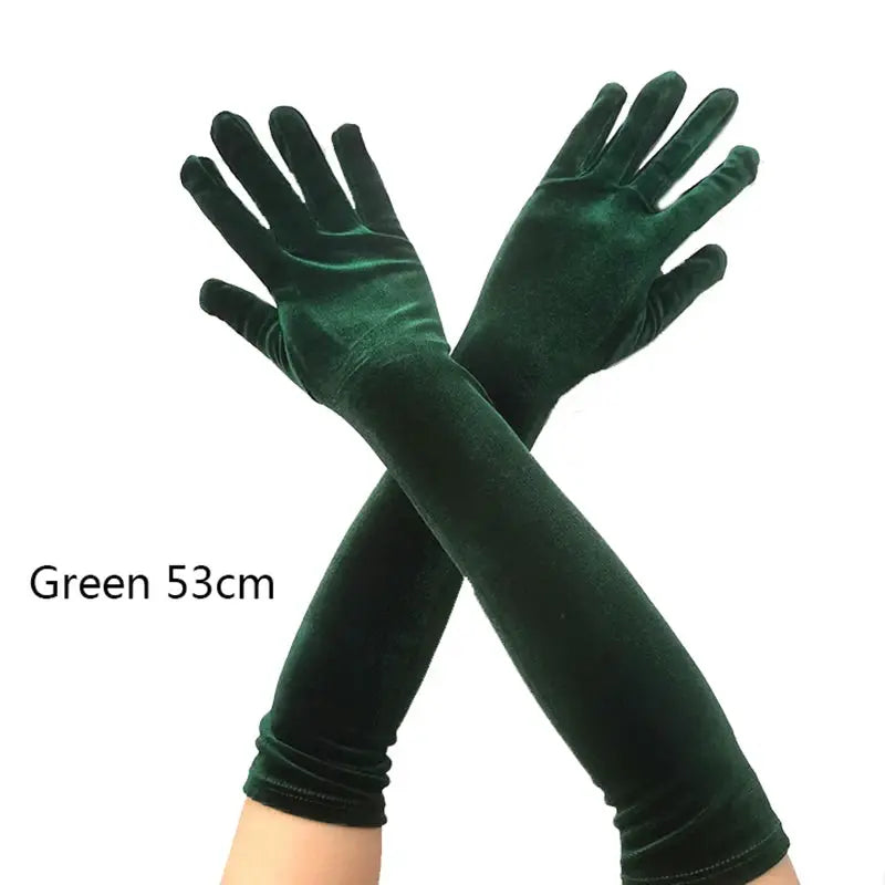 Velvet Gleam Luxury Velvet Evening Gloves For Women With Golden Accents Warm Autumn Winter Banquet Accessory