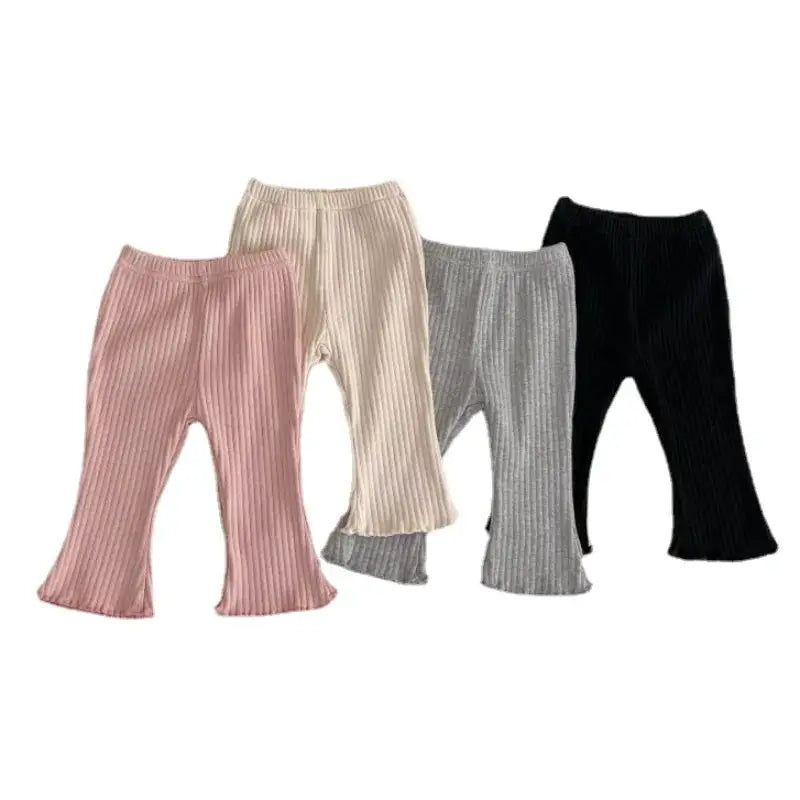 Baby Trousers All Season Slim Fit Elastic Waist Newborn Toddler Unisex Solid Color Pants For Kids