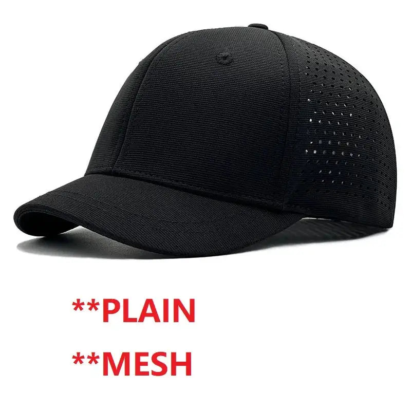 Big Head Hat Back Closed 5cm Short Brim Baseball Cap For Men Mesh Fitted Stretchy Full Closed Caps 56-60cm 61-65cm