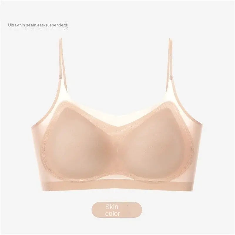 SilkEase Ice Silk Ultra Thin Seamless Wireless Padded Bra For Women Plus Size Breathable Comfort