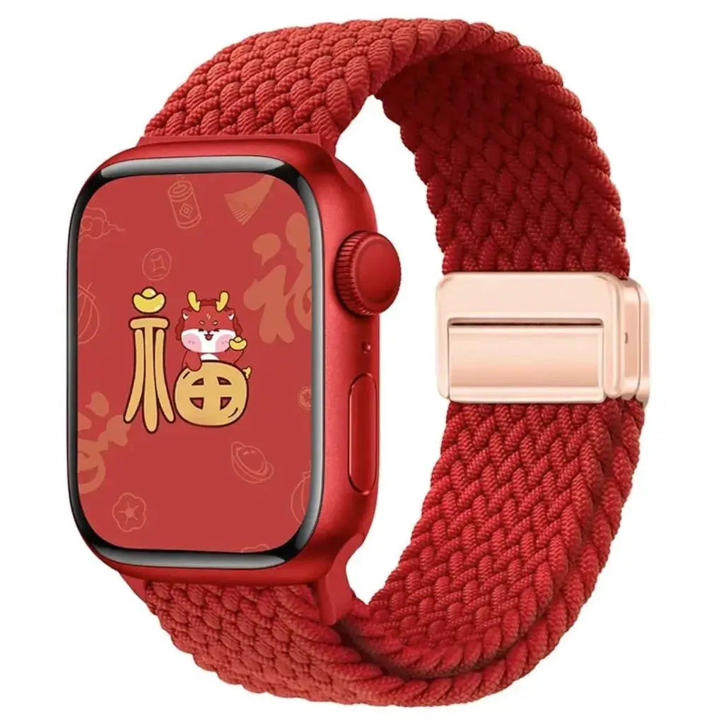 Nylon Braided Band Strap Compatible For Apple Watch S10 46mm 44mm 40mm 45mm 49mm 41mm 38mm iWatch series se 10 7 3 5 6 8 9 Ultra