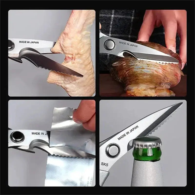 ChefPro Stainless Steel Kitchen Scissors Multifunctional Shears For Poultry Fish Bones And Vegetables