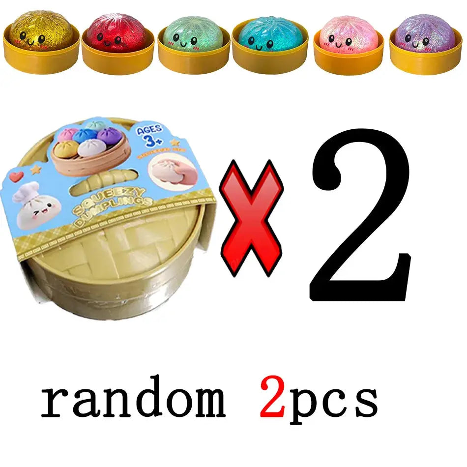 Dumpling Squishies Cute Colorful Bun Toy Slow Rising Stress Relief Fidget for Kids and Adults Anti Anxiety Gift