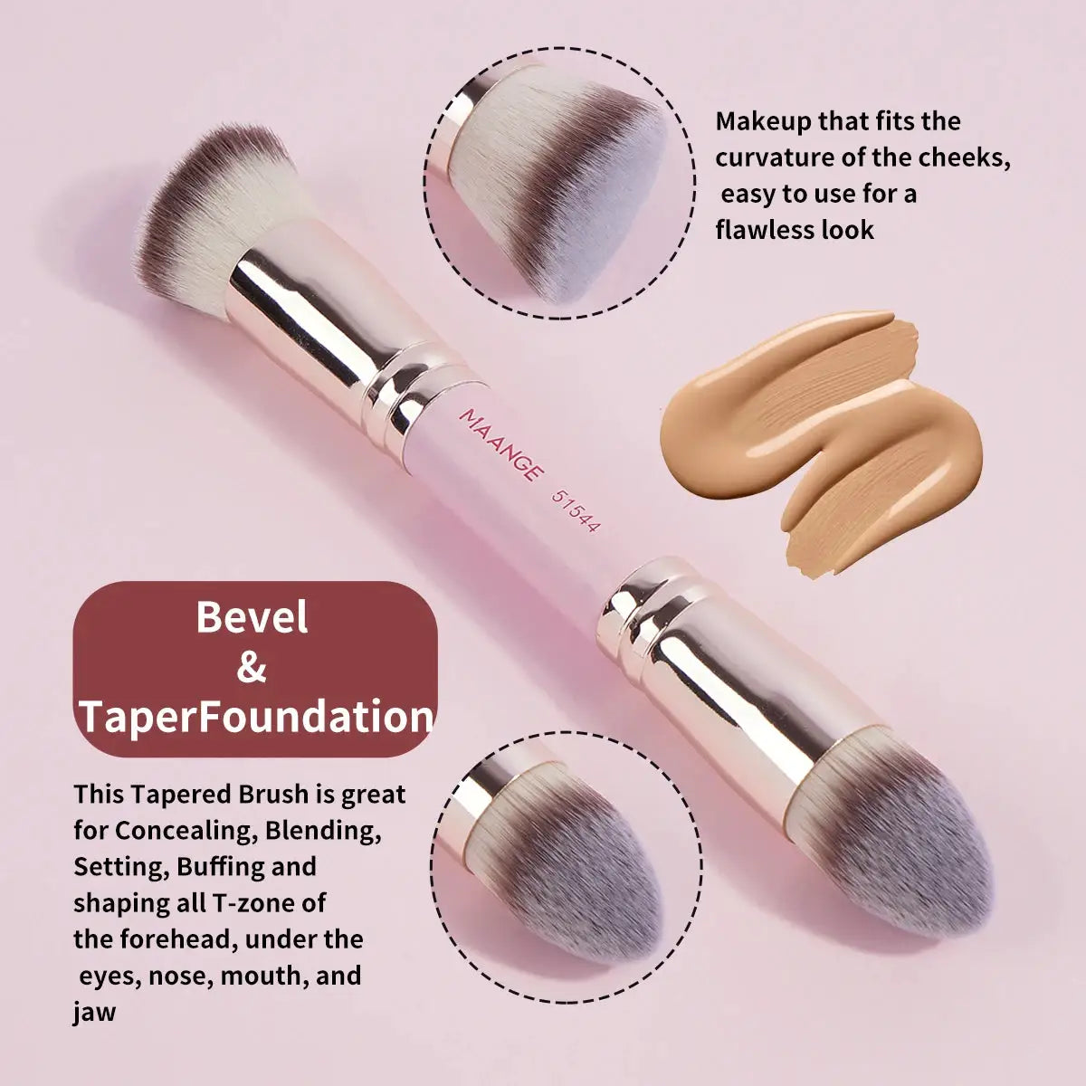 Maange 4 Piece Dual Ended Makeup Brush Set With Box For Beginners Travel Essentials Travel Ready