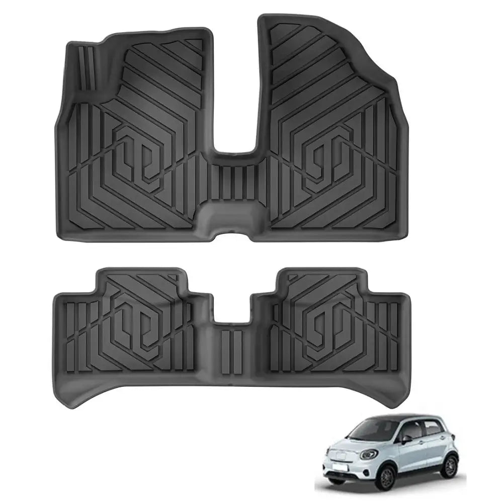 Sambee left-drive car floor mats set with trunk pad, black TPE 3D mats for Leapmotor T03 2024–2026.
