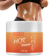Hot cream jar with orange label (Water Ice Levin), 50g net for heat massage on body and fitness applications