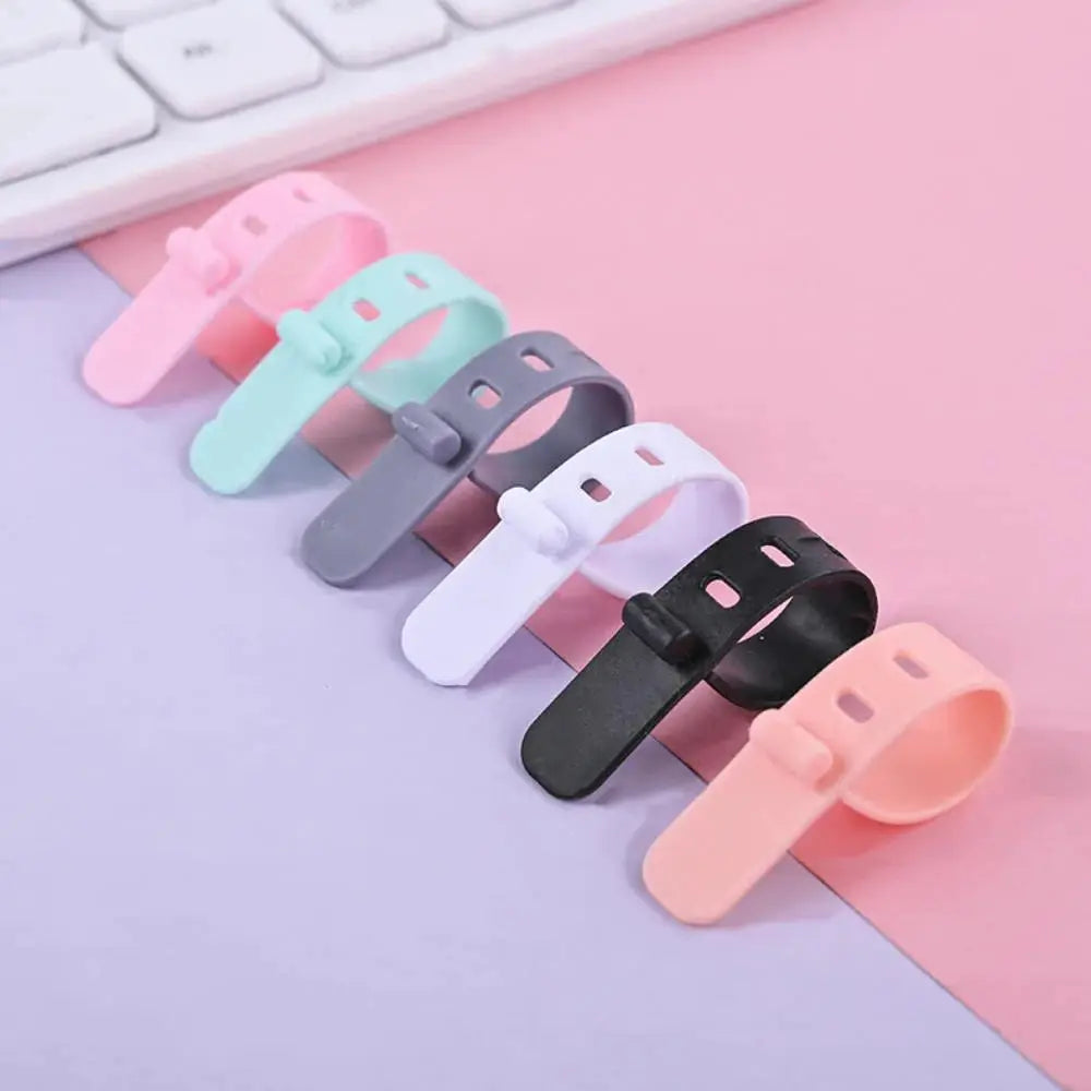 Silicone cable ties cord organizers in pastel colors, 6-pack by Simples Market