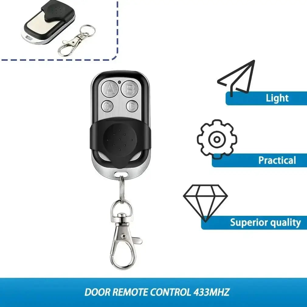 433MHz Smart Copy Duplicator Remote Transmitter With 4 Button Metal Push Button Garage Door Opener