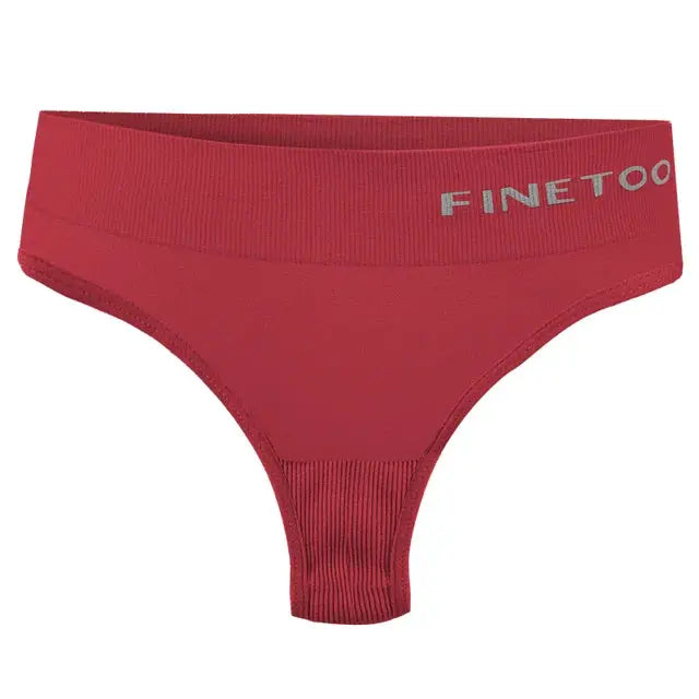 Thong underwear for women FINETOO red seamless high-waist