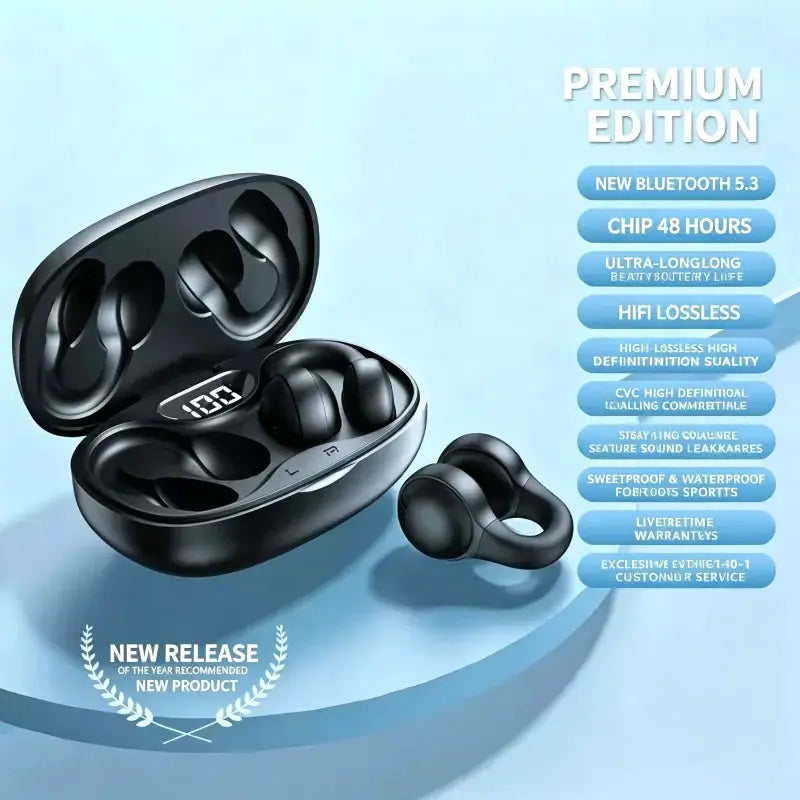 X58 Bluetooth in-ear earbuds with LED display, built-in mic, black charging case from Simples Market.