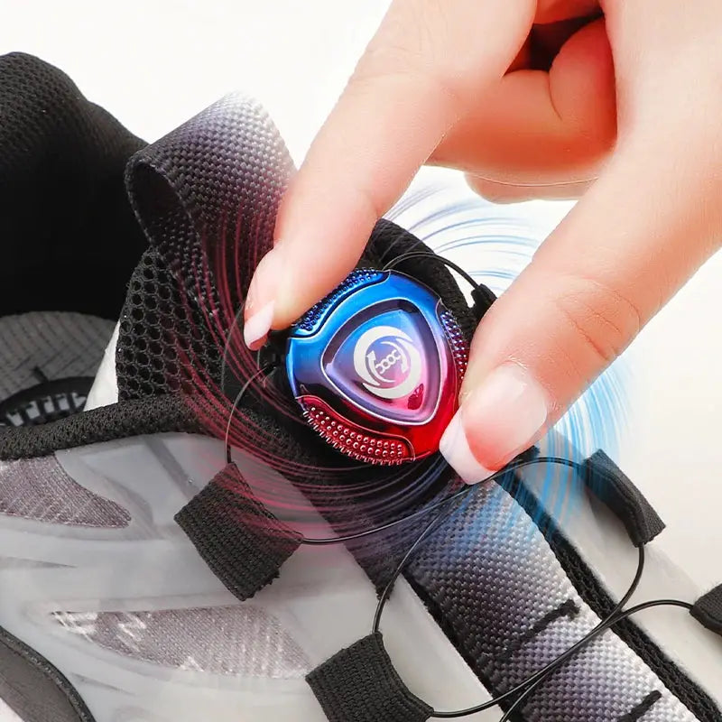 Automatic no-tie shoelaces for sneakers with colorful swivel buckle