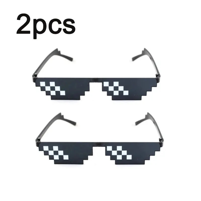 Mosaic Pixelated Sunglasses Unisex Party Vintage Eyewear For Men Women Cool Funny Shades