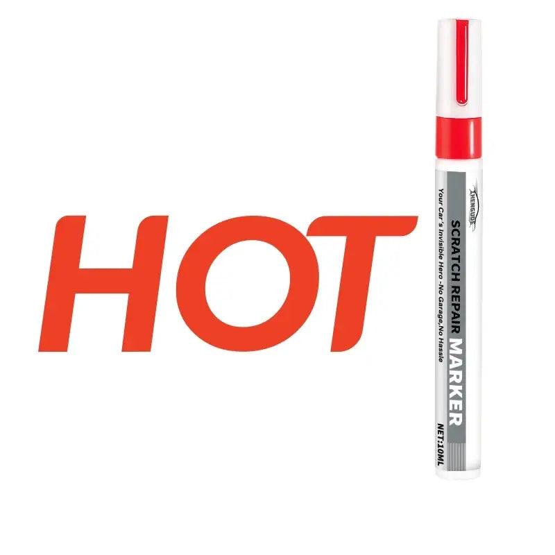 Car Scratch Repair Pen by Simples Market in red and white, self-use touch-up marker for dashboards, doors, and trim.