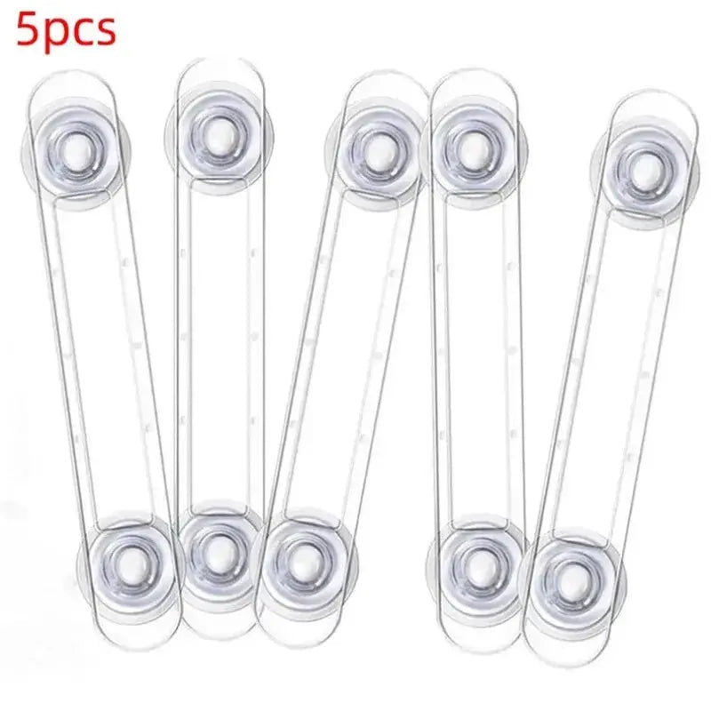 Simples Market 5pcs transparent soft-strap child safety locks for drawers and refrigerators
