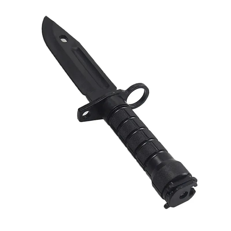 M9 Model Tactical Rubber Knife toy with black plastic bayonet blade, Simples Market