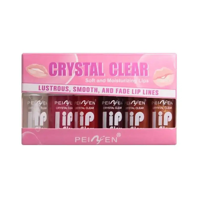 LustreGlow Glass Mirror Lip Gloss Set 6 Piece Hydrating Lip Gloss With Sheer Tint And Glossy Shine