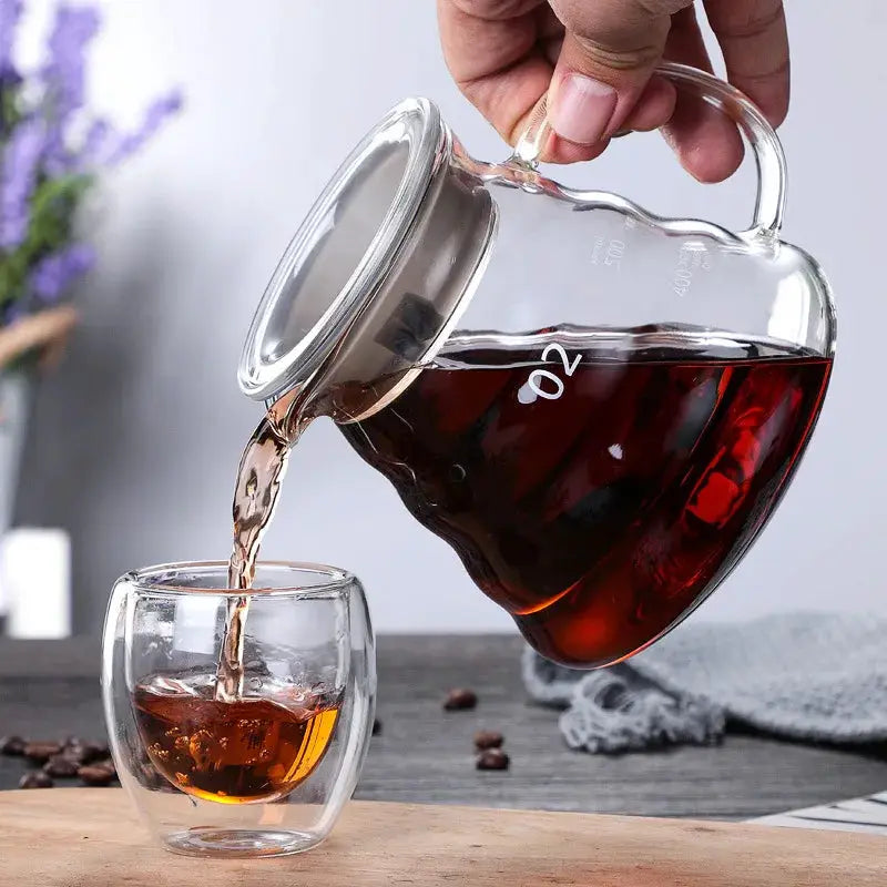 Clear Glass Heat Resistant Coffee Pot With Lids 360 600 800ml For Pour Over And Espresso