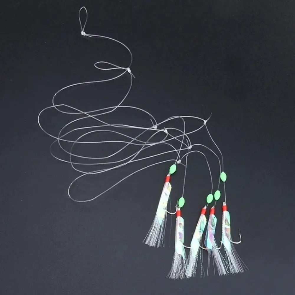 5 Piece Silverskin Lures Set Multi Color Imitation Fish Shrimp Bait With Crystal Barbed Hook For Freshwater Saltwater