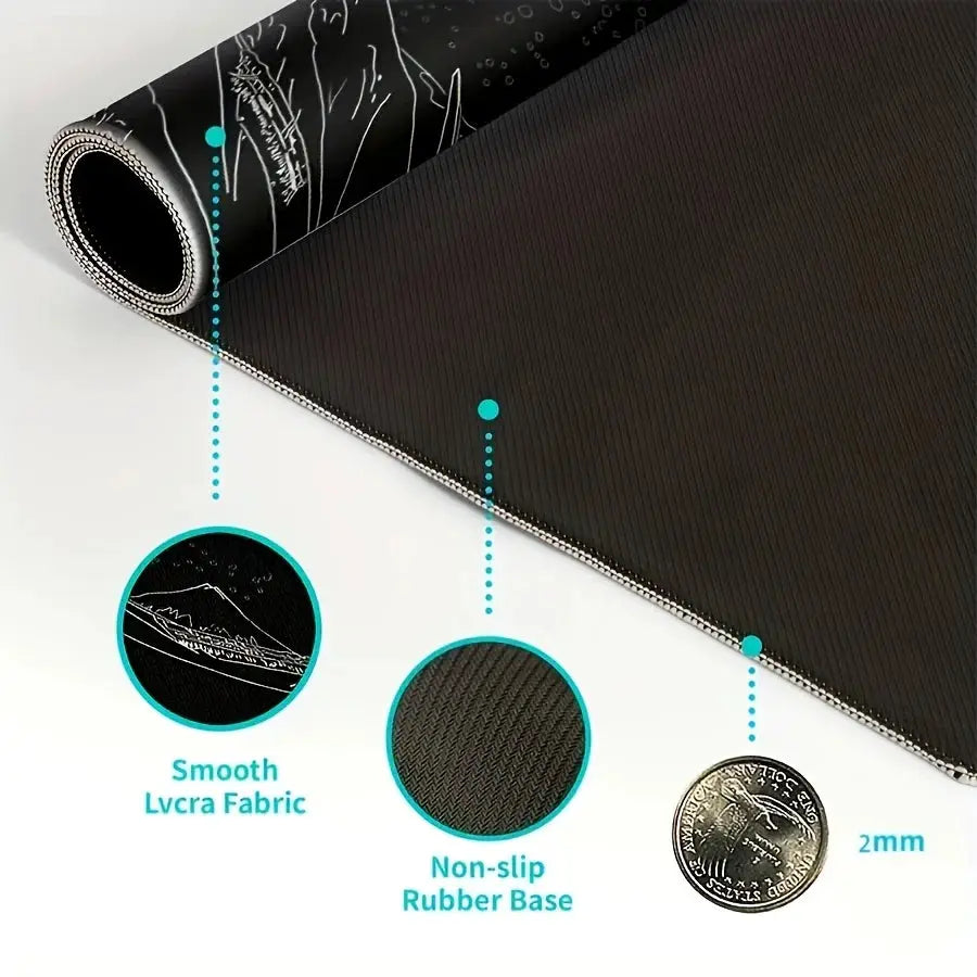 Large Desk Mouse Pad For Gaming With Stitched Edges And Non Slip Rubber Base Extended Size