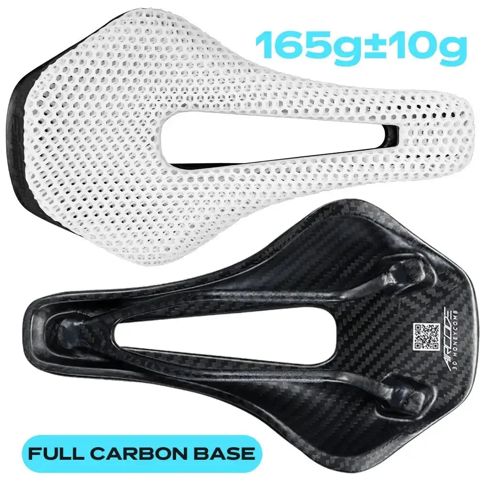 RYET 3D Printed Bike Saddle Ultralight Carbon Fiber Shell With Breathable Honeycomb Structure For MTB Gravel Cycling