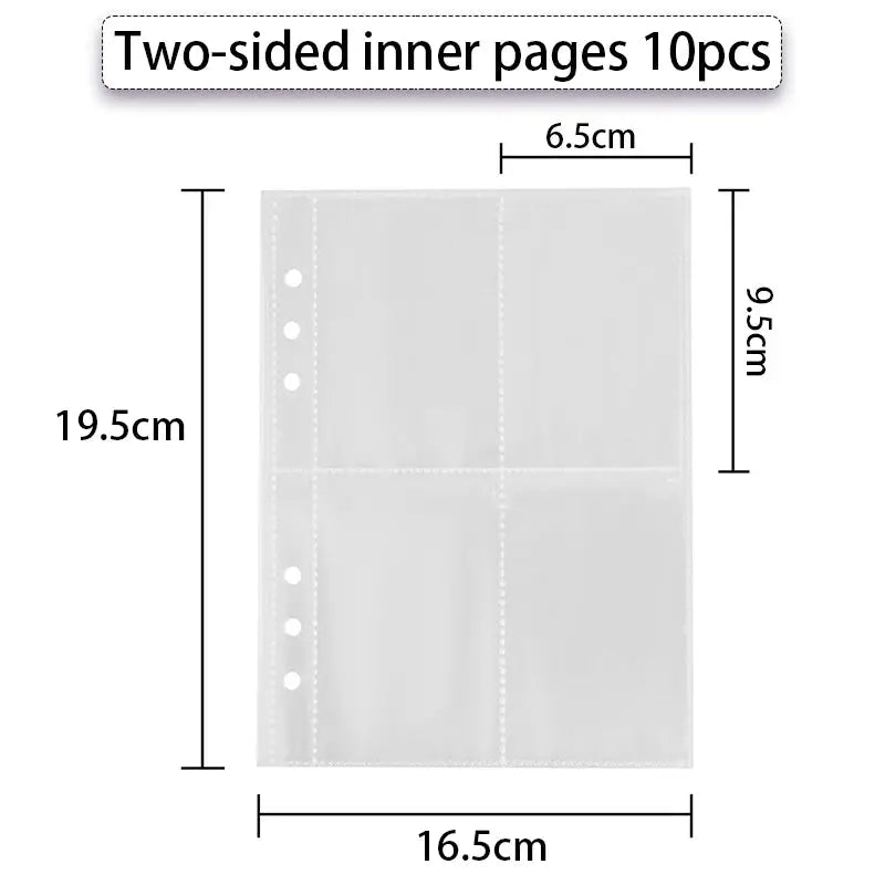 Simples Market Bow Korea A6 photocard binder page, clear plastic with 3-hole punch, two-sided 10-pocket sheets