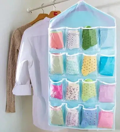 Simples Market 16-pocket clear hanging wardrobe organizer for socks and underwear