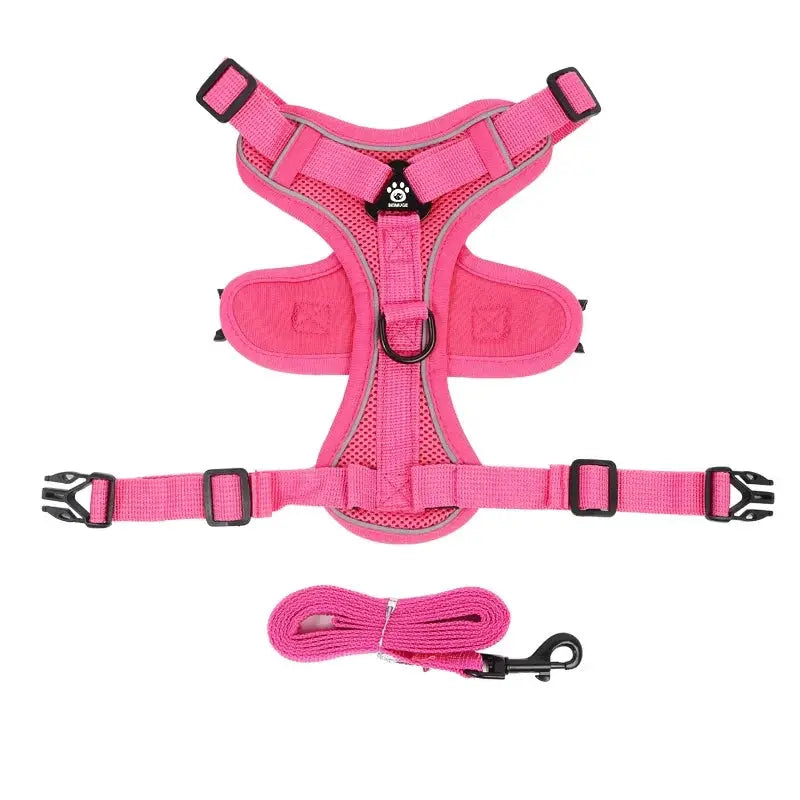 No Pull Dog Harness Leash Set Adjustable Reflective Vest for Small Dogs and Cats Quick Release Buckle