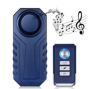 113dB bike anti-theft alarm two-item set by Simples Market with blue remote fob and vibration sensor