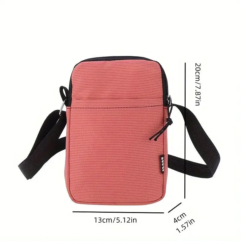 New Fashion Simple Casual Shoulder Messenger Bag, pink vertical bag for phones and cards by Simples Market.