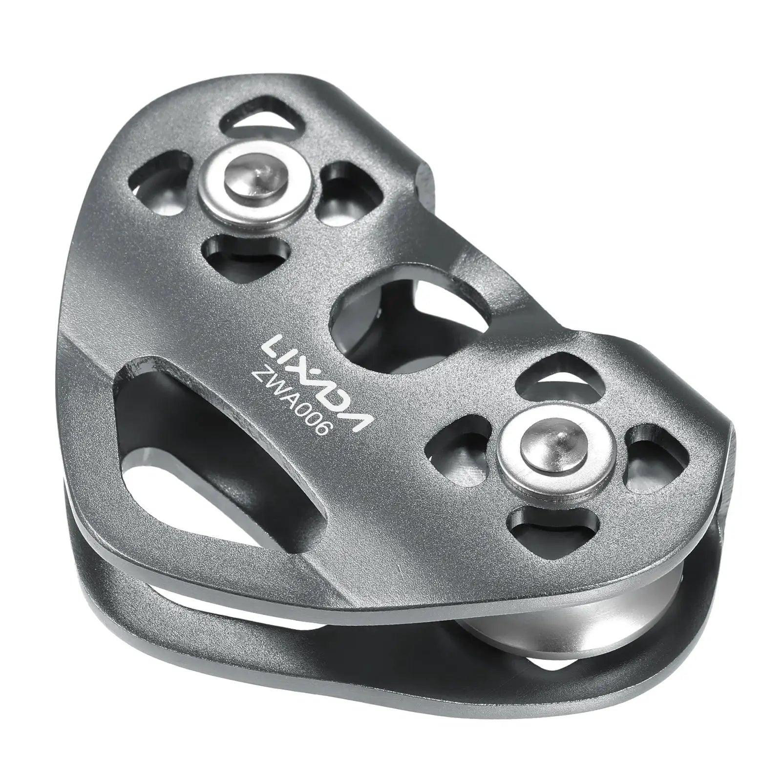 Lixada 30kN cable trolley pulley with ball bearing, gray aluminum body