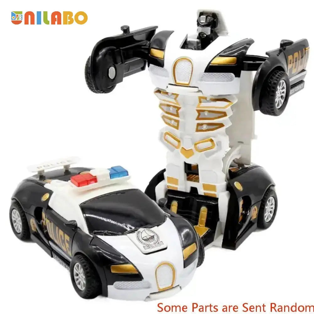 Transformable Robot Sports Car Toy No Batteries Educational Kids Gift Colorful Model Vehicle For Play Learning