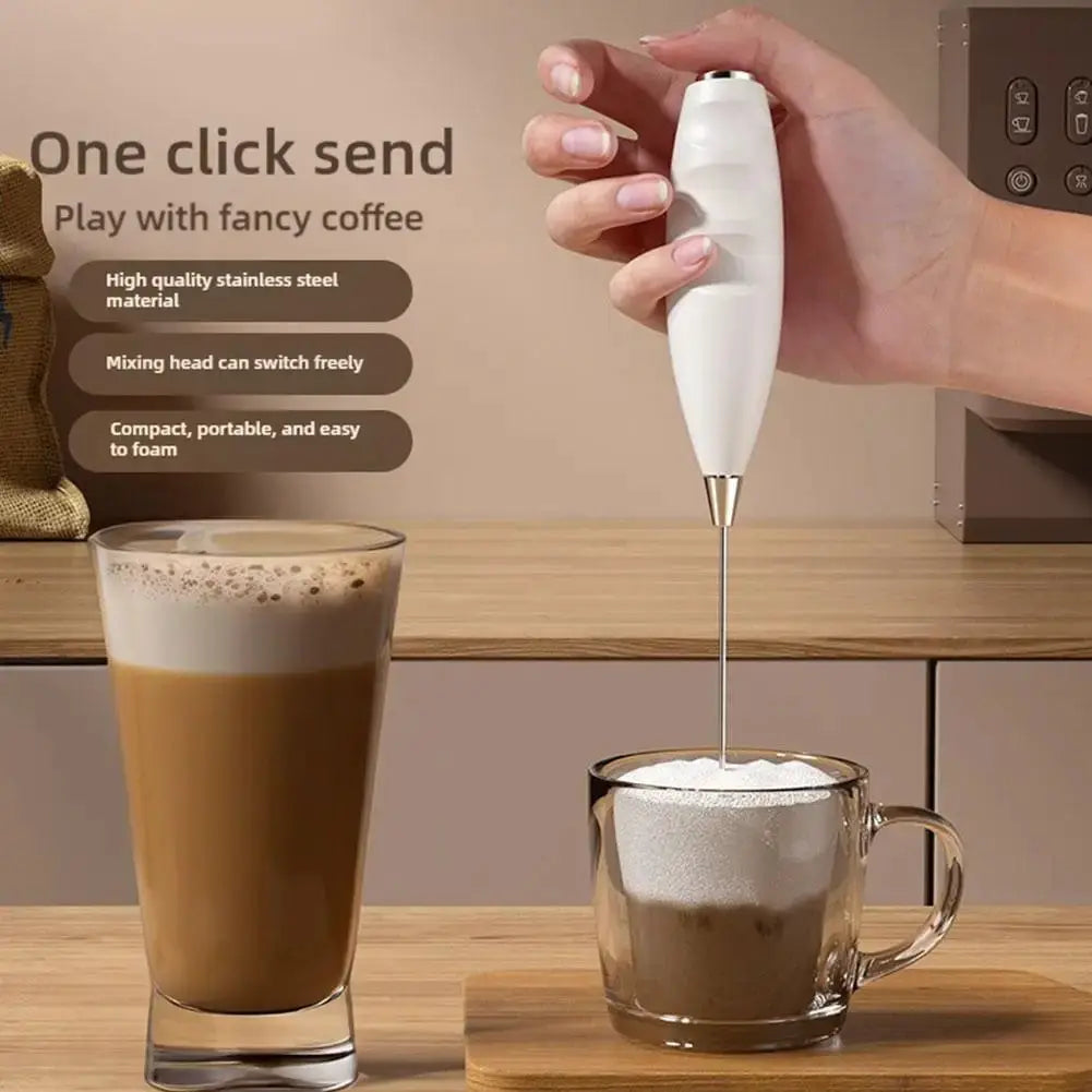 Wireless Electric Milk Frother Handheld Battery Powered Foamer For Coffee Cream Soups Desserts And Baking Accessories