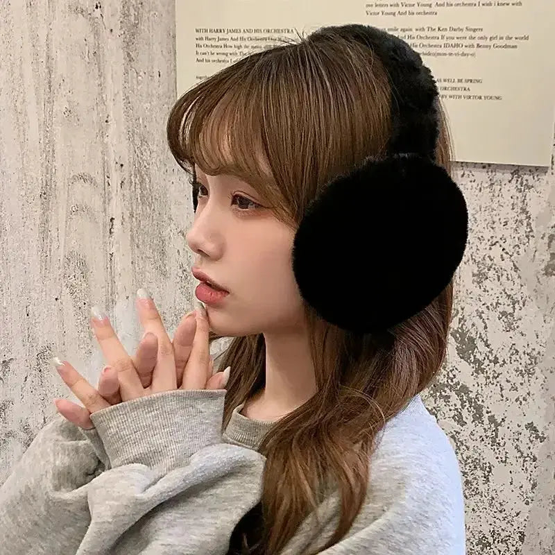 Soft Plush Earmuffs For Men And Women Unisex Outdoor Winter Warmth Cold Protection Solid Color Fashion