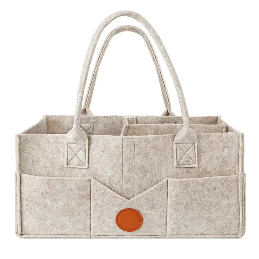 Felt Diaper Bag Organizer For Babies With Large Capacity And Neutral Design For Diapers And Toys