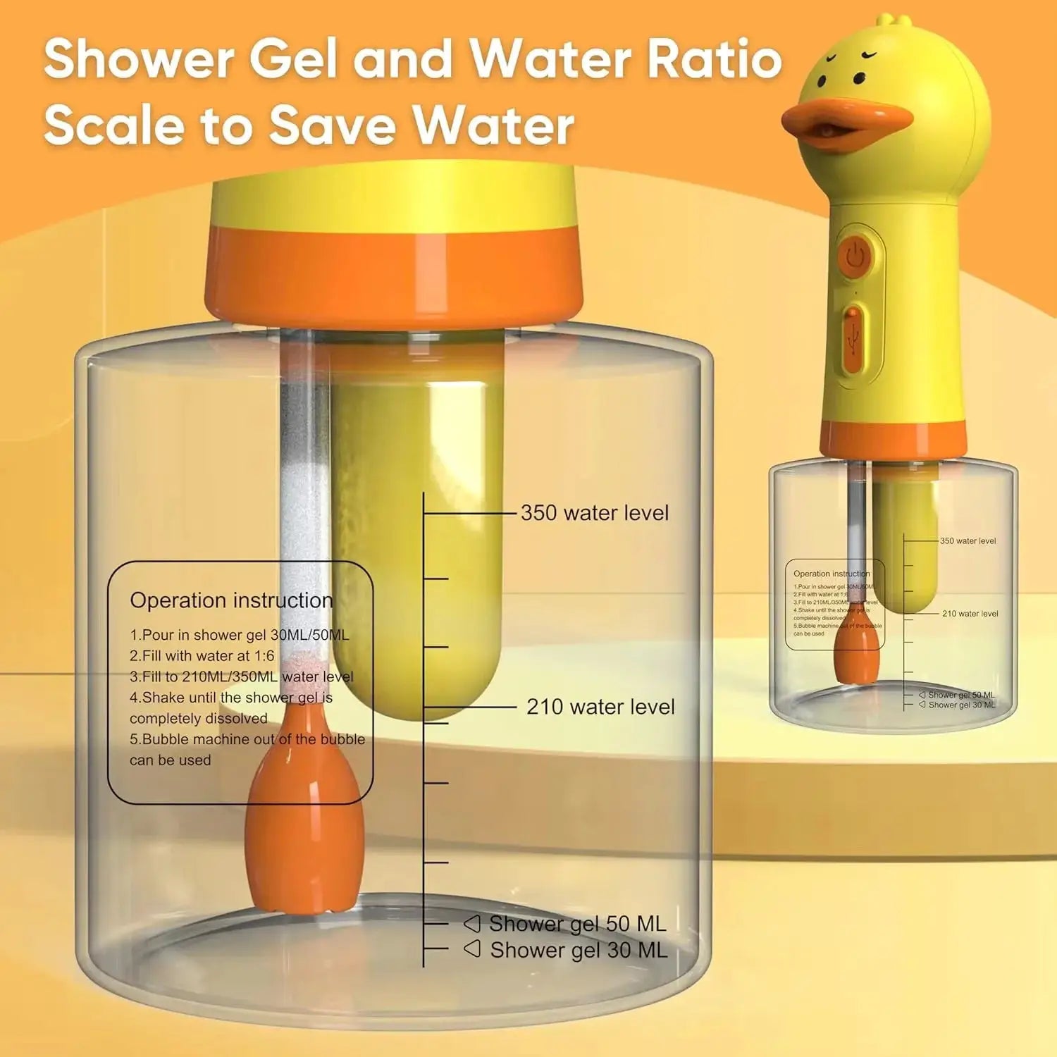 Cute Duck Pet Bath Foam Machine USB Charging Automatic Soap Dispenser For Rich Foam And Gentle Spa Like Bath Time