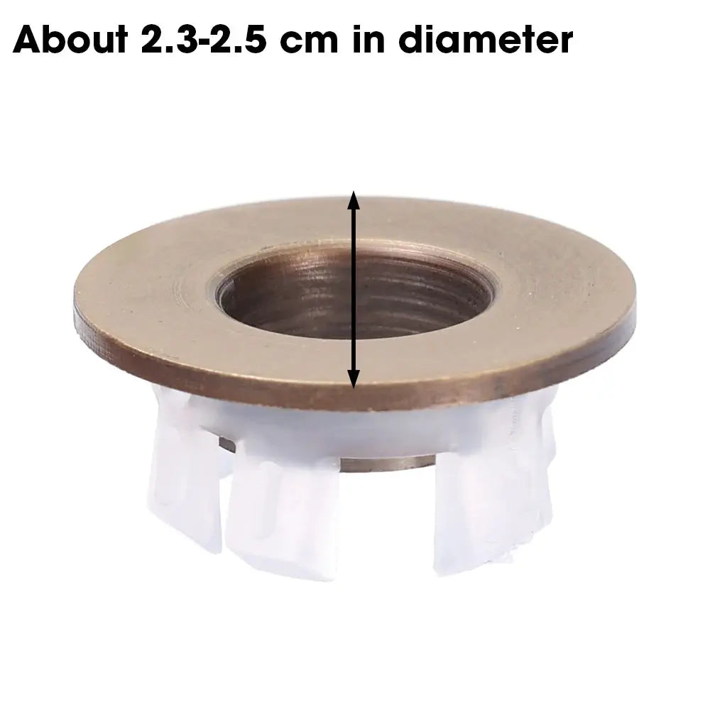 AquaGuard Round Overflow Hole Cover for Sink and Basin Fits 23mm to 25mm Diameters Minimalist Trim