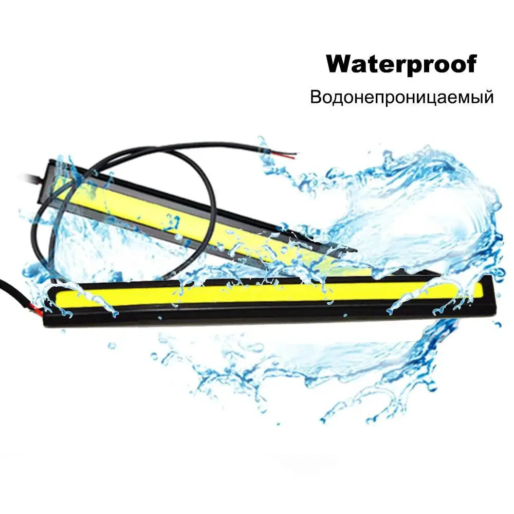 Simples Market 2-pack 17cm LED DRL strips, waterproof aluminum COB car daytime running lights